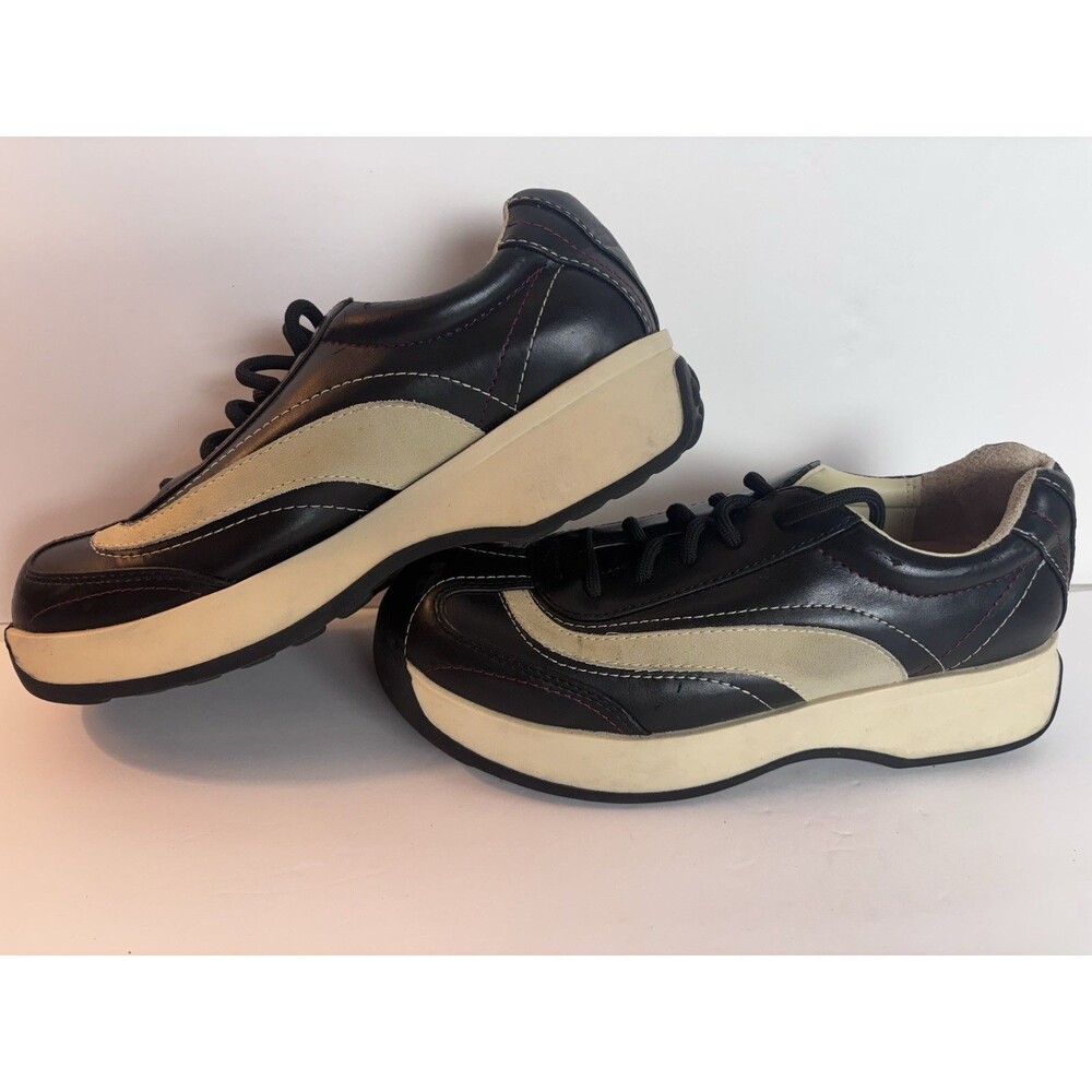90s Vintage L.E.I. Black Chunky Grunge Oxford Tennis Shoes Women's 9 Ladies